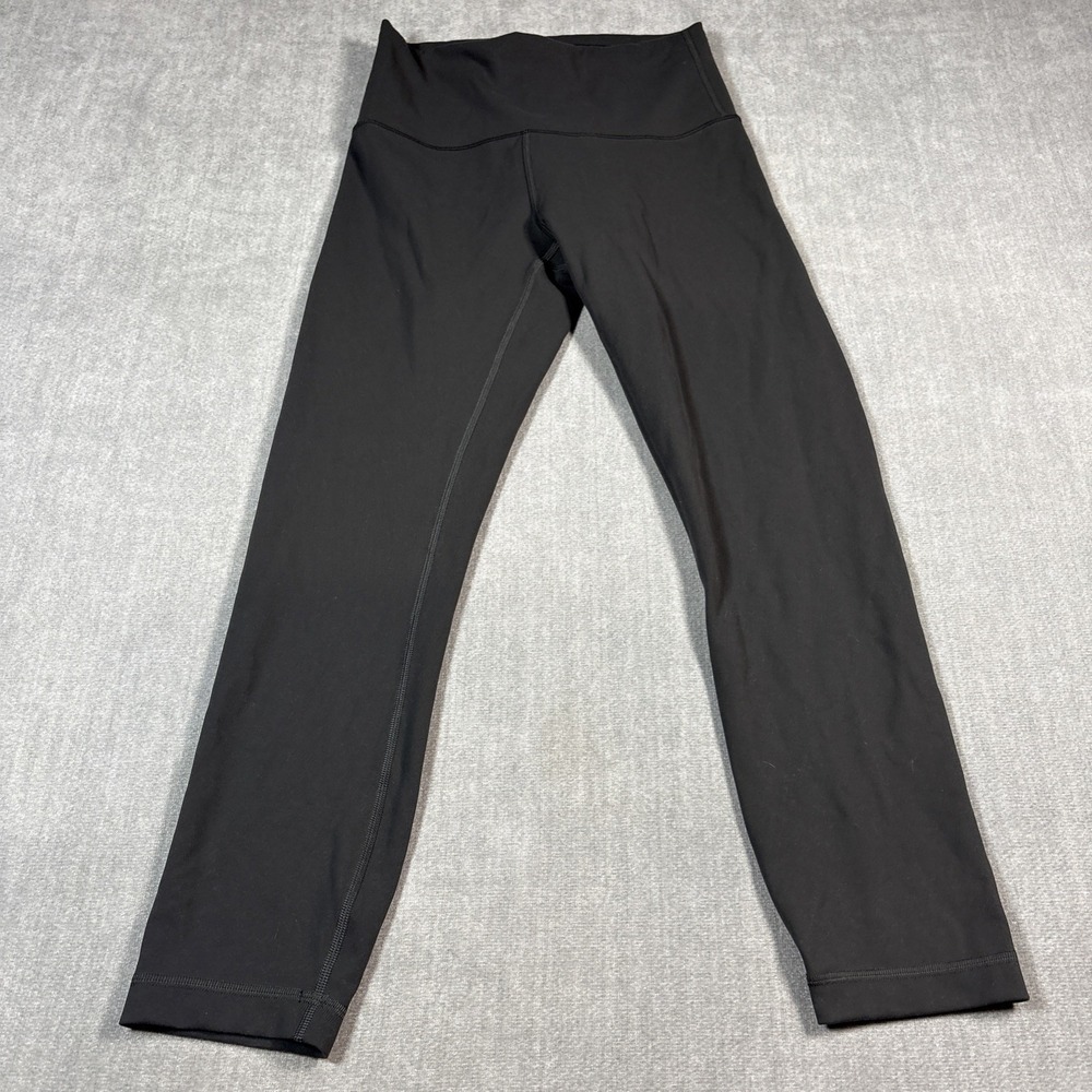 Lululemon Align Crop Leggings Black Size 6 High Rise Yoga Pants Slim Fit